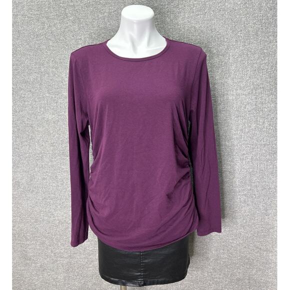 ANATOMIE MILLY RUCHED TOP, BURGUNDY, SIZE XL - Picture 1 of 8